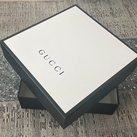 NEW Authentic GUCCI Empty Gift Box large black white square storage organizer - Picture 10 of 10